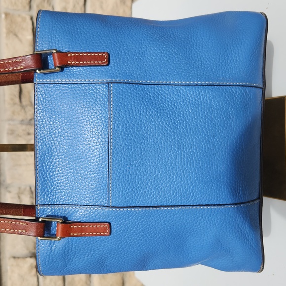 Dooney & Bourke Blue Pebbled Leather Shoulder Bag - Picture 5 of 17